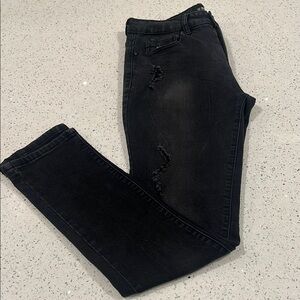 ZOO YORK Stretch Skinny Men's Black Size 30x32 Distressed Jeans Pocket Logo